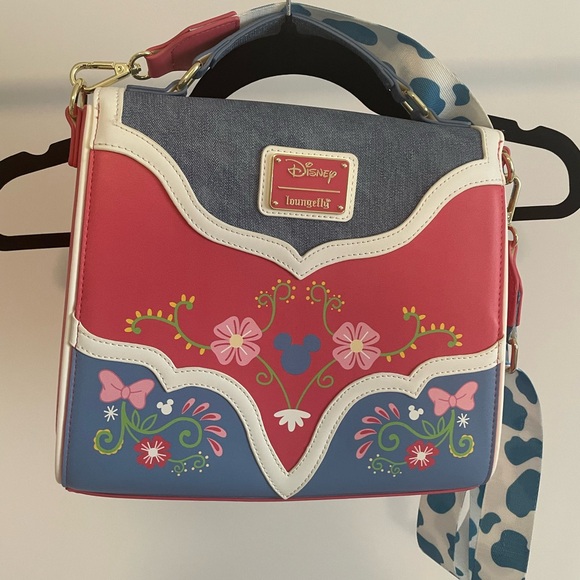 DISNEY Loungefly Western Mickey & Minnie Fringe Crossbody Bag - Picture 3 of 6